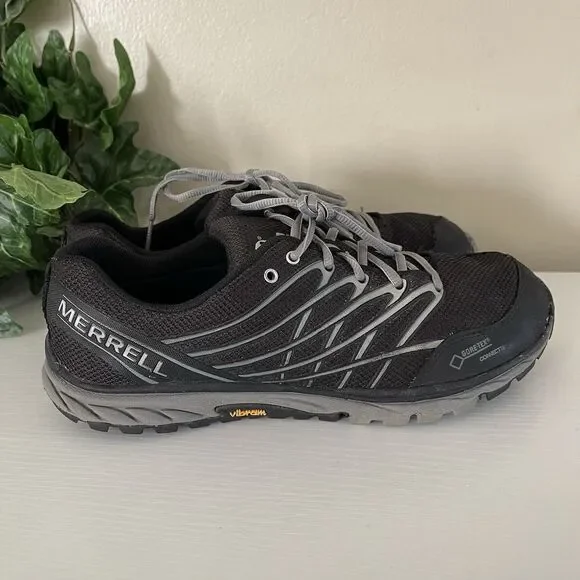 Merrell Bare Access GTX Womens Trail Running Hiking Shoes 10 Black Gray Silver - Picture 5 of 16